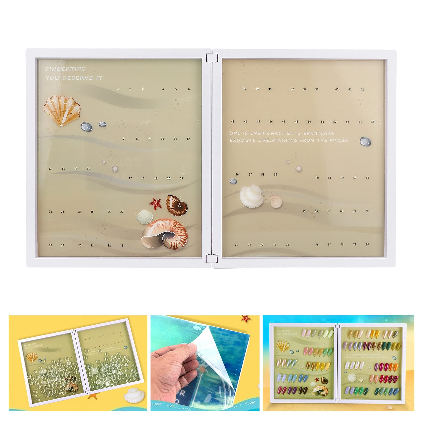 Ubersweet® Nail Art Display Book - Waterproof ABS Portfolio with Digital Marking Design | Portable Nail Polish Organizer for Salon Professionals & Nail Art Exhibitions | Perfect for Salon Displays, Trade Shows & Mobile Nail Technicians