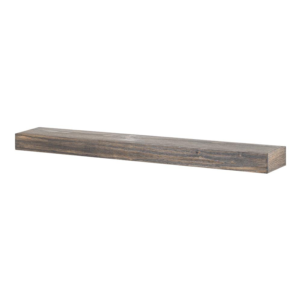 Vail Fireplace Mantel Shelf - 72 Inch Wide x 4 Inch Tall - Driftwood Finish Rustic Wall Mounted Shelf | Handcrafted in USA | Perfect for Living Room, Bedroom & Home Decor