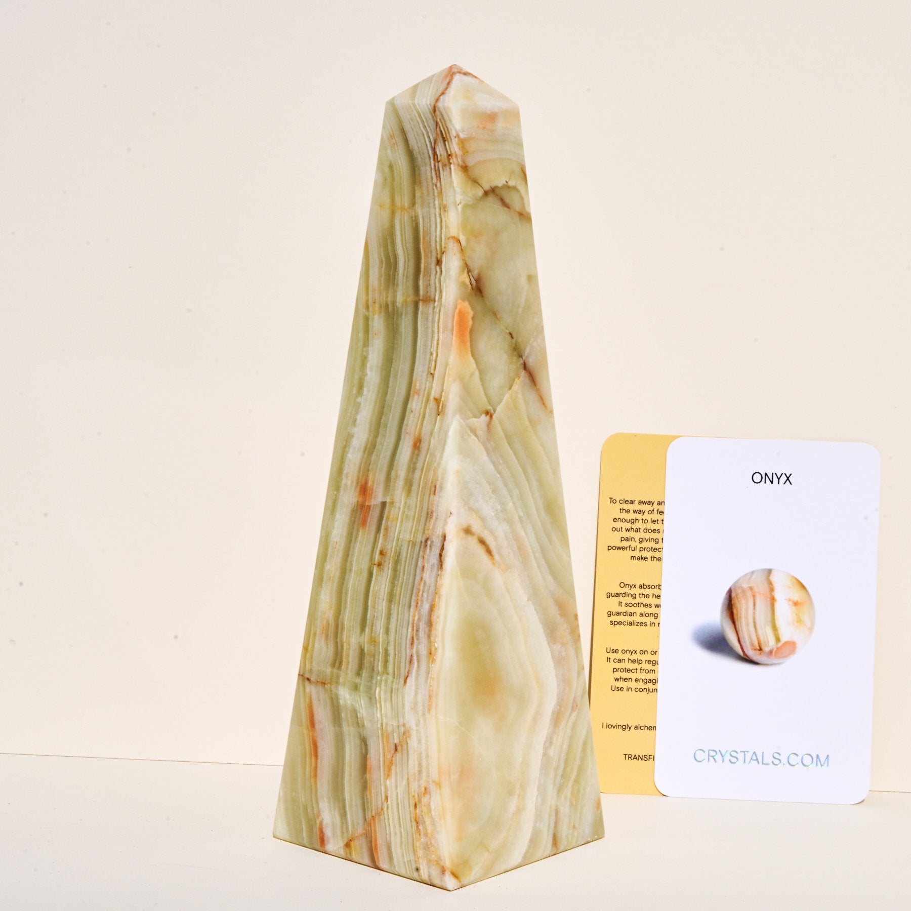 Natural Green Onyx Crystal Obelisk Tower - Feng Shui Healing Stone for Home & Office Decor, Meditation & Spiritual Energy