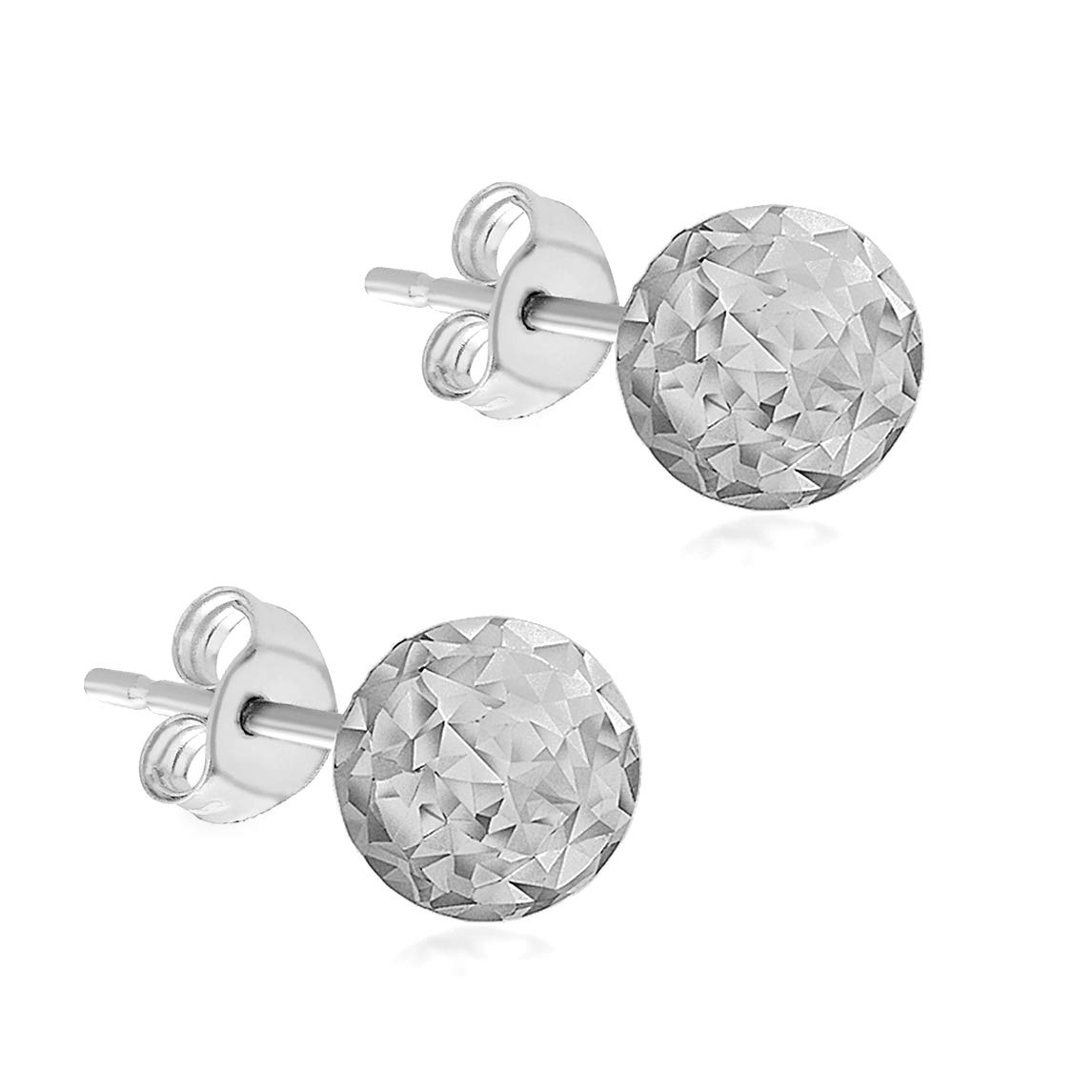Carissima Gold 9ct Diamond Cut Ball Stud Earrings for Women - 6mm Elegant Gold Hoop Earrings for Daily Wear, Parties & Special Occasions