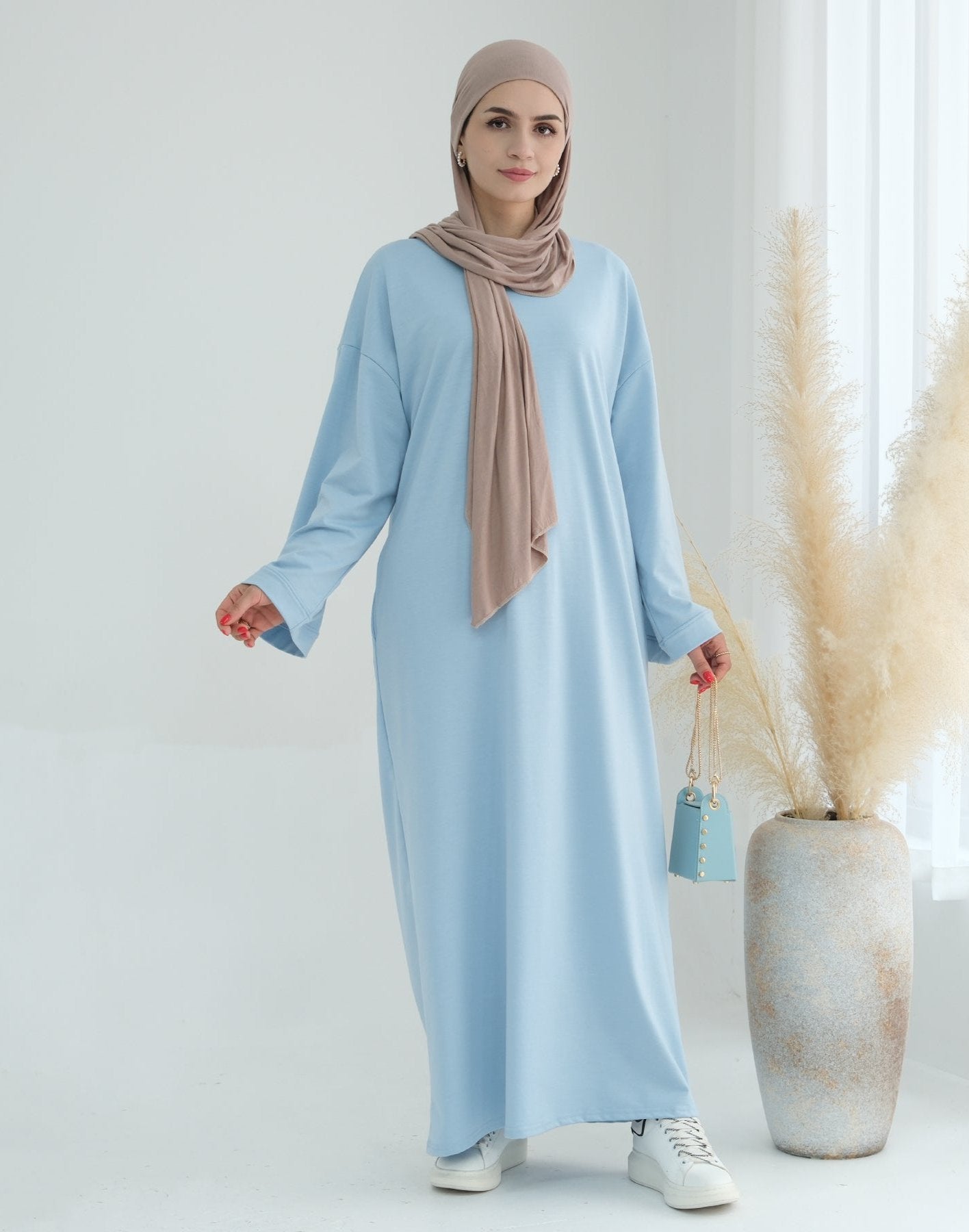 Ava Knit Maxi Dress for Women - Soft & Comfortable Long Flowy Dress in Blue | Perfect for Summer, Beach, Parties & Casual Wear