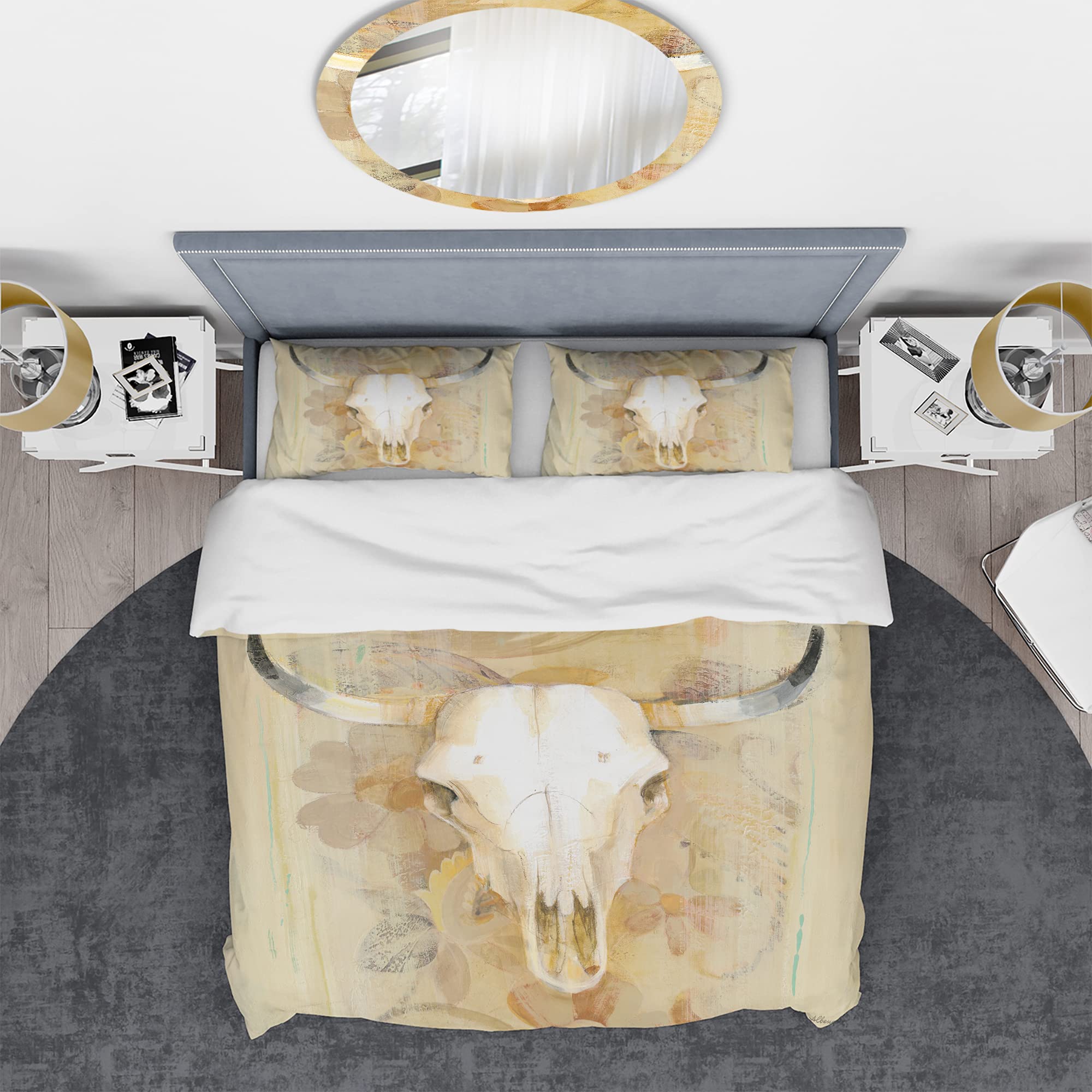 Southwest Style Hers Duvet Cover Set King - 3 Piece Brown Animal Print Bedding, All Season Traditional Comforters for Cozy Bedroom Decor | Perfect for Southwestern Themed Homes & Guest Rooms