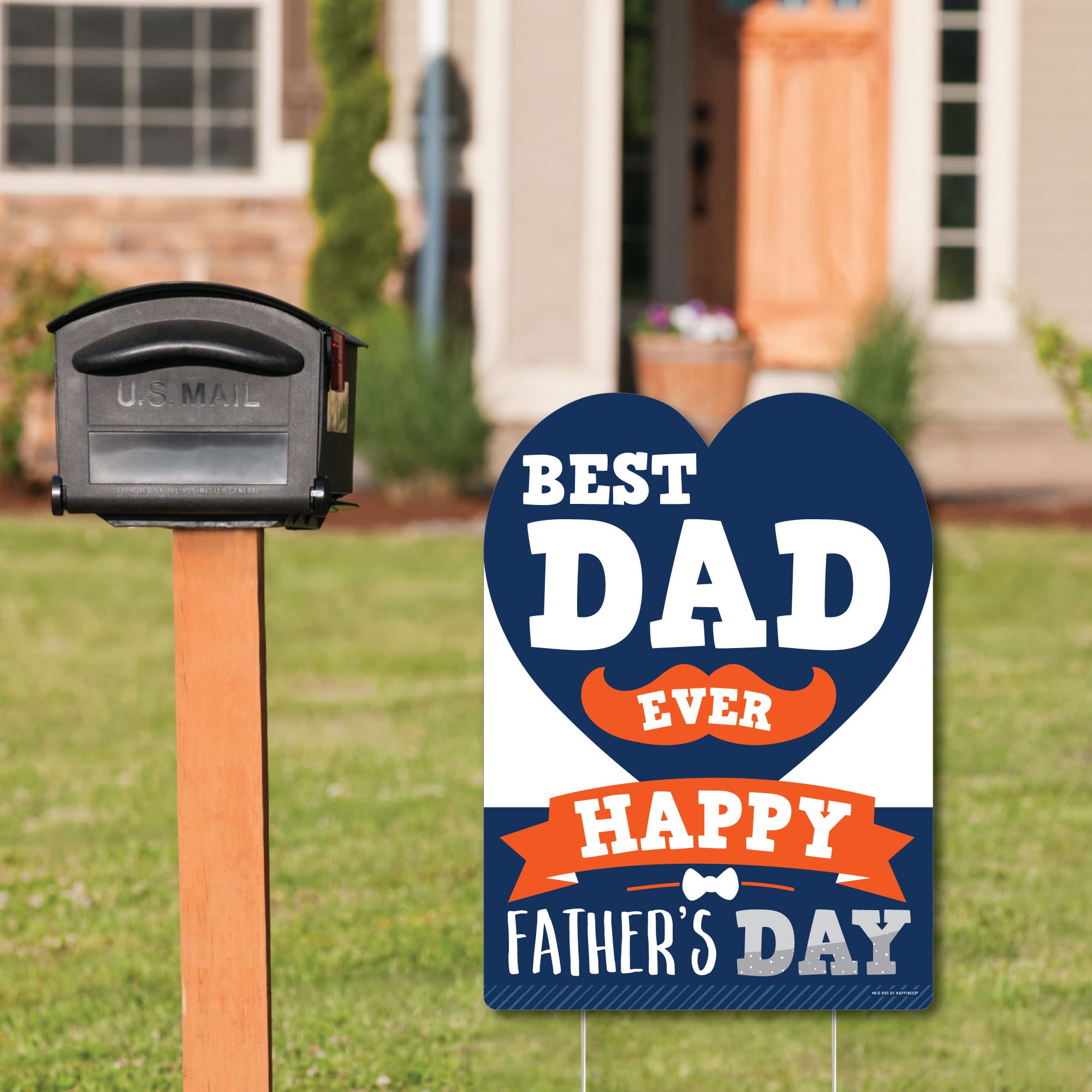 Happy Father's Day Party Decorations - 'We Love Dad' Welcome Yard Sign - Outdoor & Indoor Celebration Decor for Dad's Day, Backyard BBQ, Family Gatherings