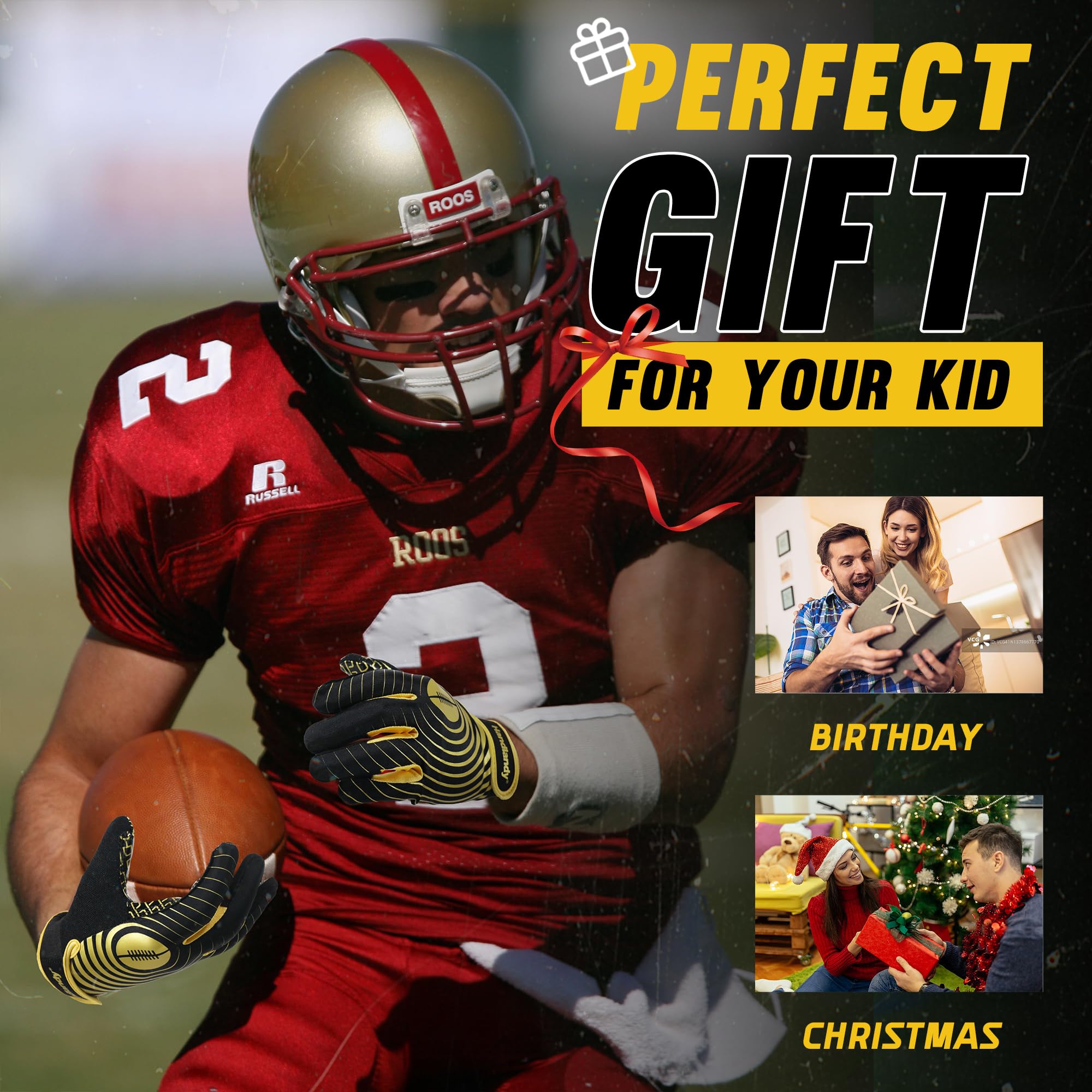 Best Sticky Football Gloves for Men & Youth - Wide Receiver Gloves with Superior Grip - Perfect for Training, Games & Football Gifts