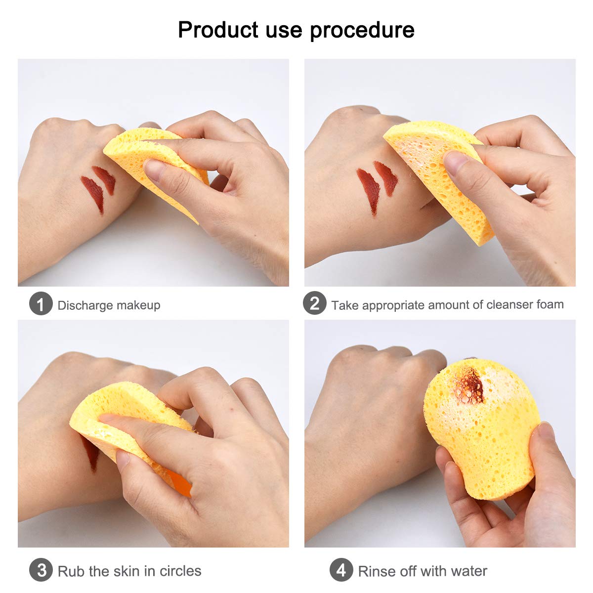 10 Pcs Biodegradable Cellulose Facial Sponges - Gentle Makeup Remover & Cleansing Pads for Face Washing, SPA Massage & Makeup Removal - Soft Round Yellow Beauty Sponges for Daily Skincare & Travel