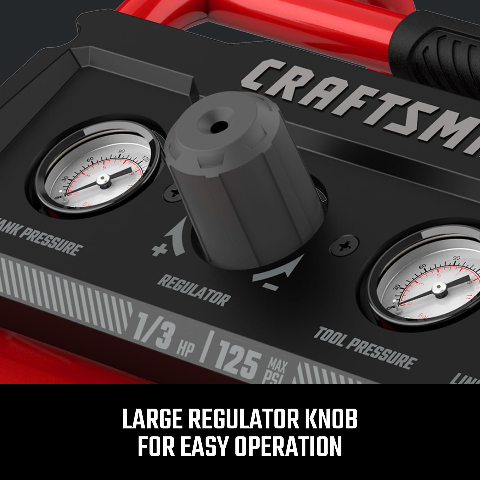 CRAFTSMAN 2 Gallon Portable Air Compressor - 1/3 HP Oil-Free, 125 PSI Max Pressure - Perfect for Inflating Tires, Powering Nail Guns & Air Tools (Home Garage, Construction Site, DIY Projects)