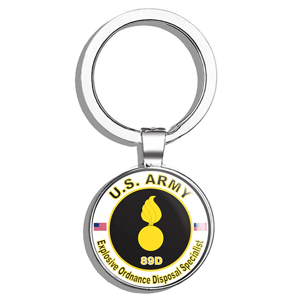 U.S. Army MOS 89D Explosive Ordnance Disposal Specialist Metal Keychain - Military Challenge Coin Style Key Ring for Soldiers, Veterans & Collectors - Perfect for Gifts, Car Keys & Backpacks