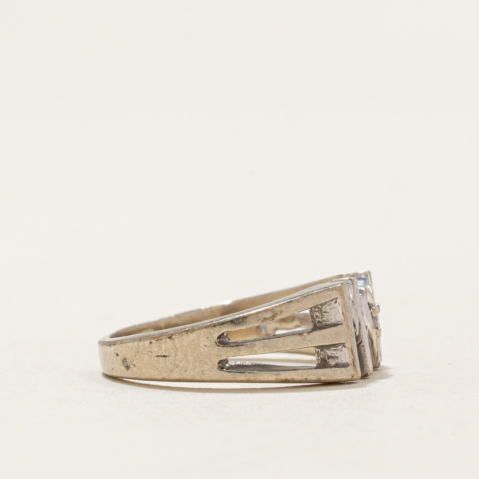 0.003ct Single Stone Diamond 'Mom' Ring - Size 4 | Elegant Mother's Day Gift, Anniversary Jewelry & Everyday Wear for Women