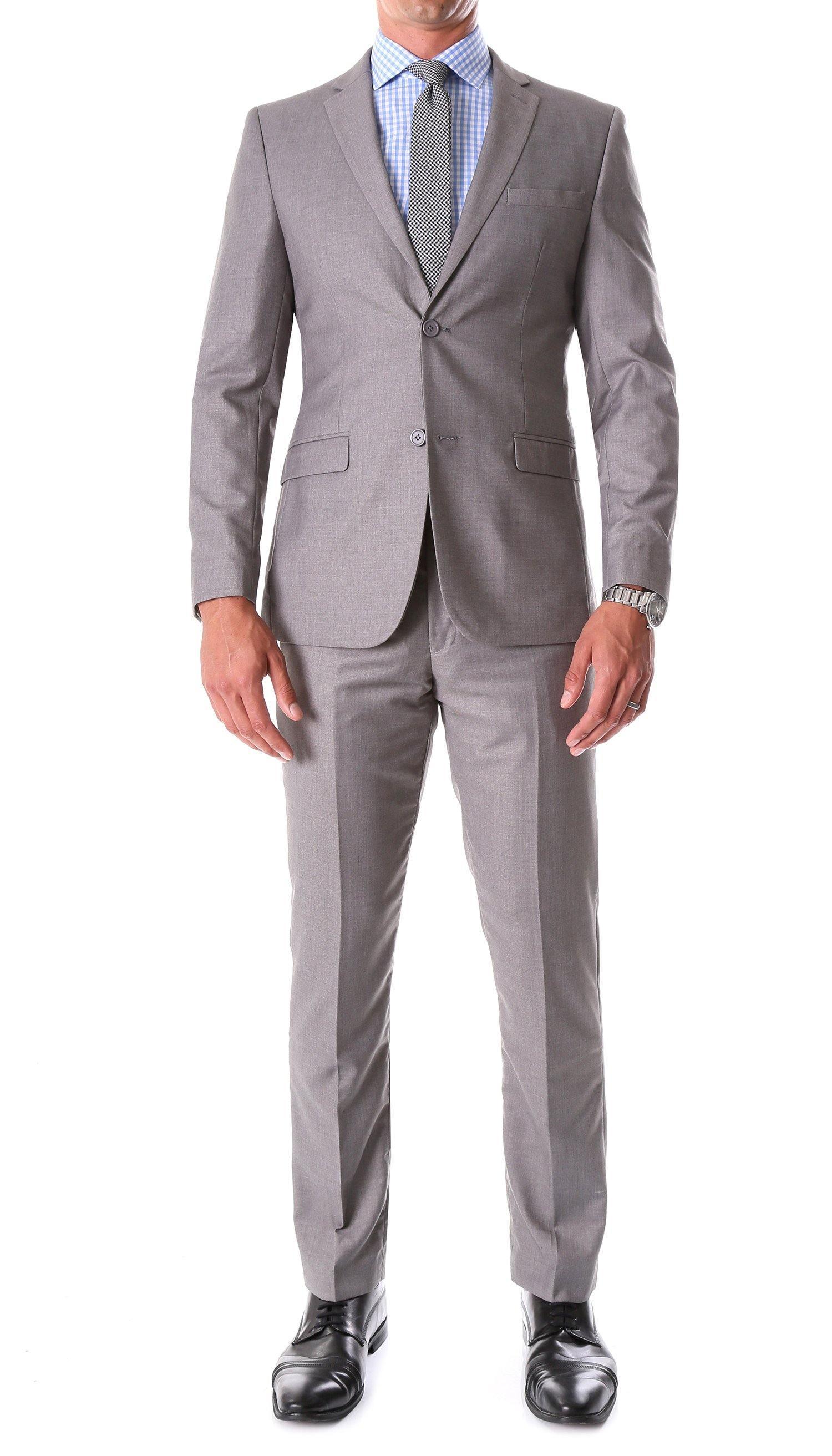 Oslo Collection Slim Fit 2-Piece Suit for Men - Premium Grey Business Suit | Formal Office Wear & Wedding Attire