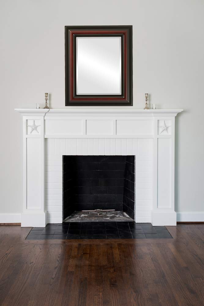 Lancaster Style Rosewood Rectangle Beveled Wall Mirror - 21x25 Inches - Elegant Home Decor for Living Room, Bedroom & Entryway