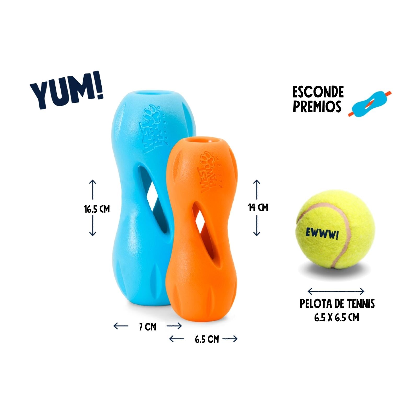 West Paw QWIZL Interactive Dog Treat Dispenser Toy - Orange Chew Toy for Small & Large Dogs - Perfect for Training, Enrichment & Playtime