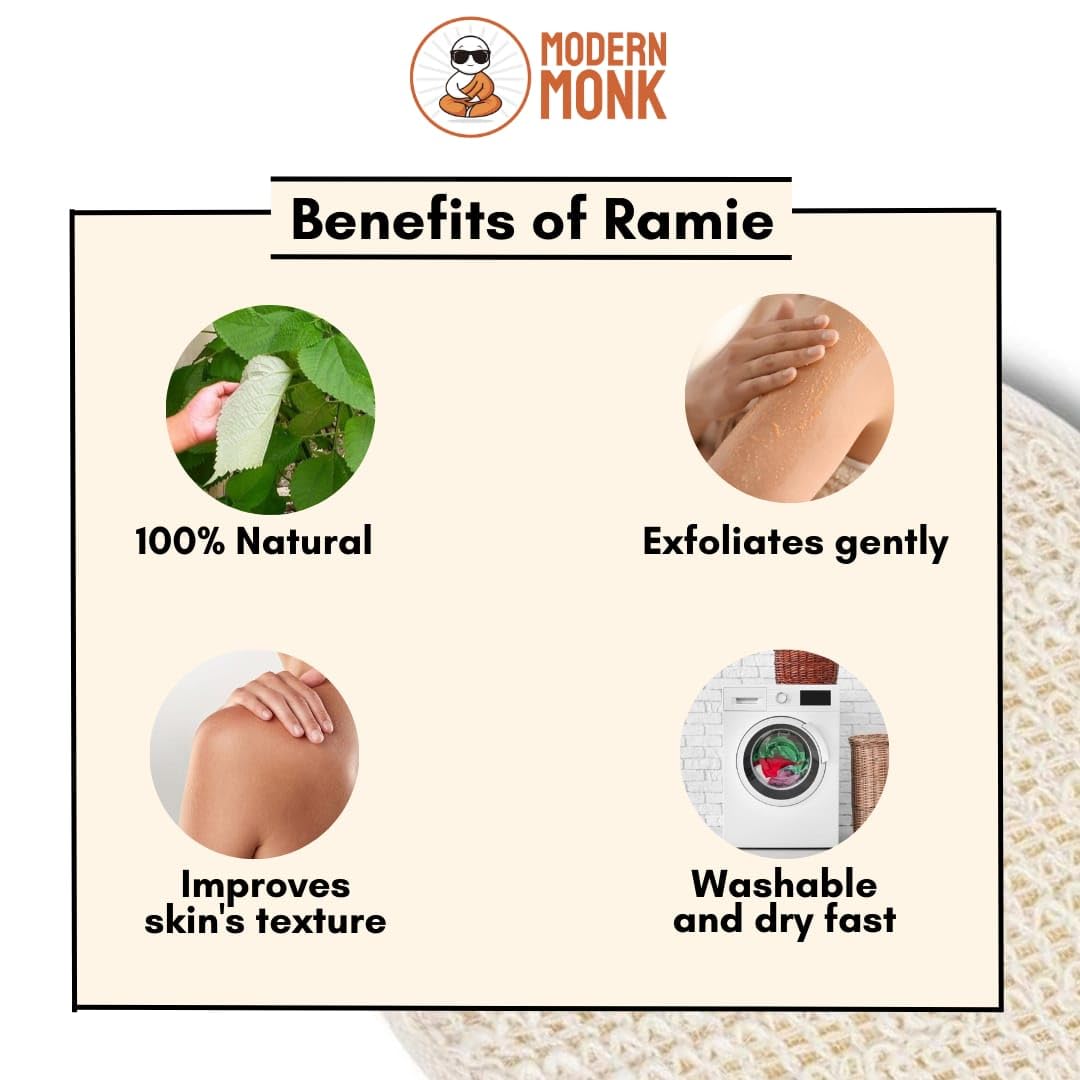 Natural Ramie Fiber Back Scrubbing Belt for Exfoliation - Removes Dead Skin Cells for Smooth & Glowing Skin - Shoulder, Neck & Back Scrubber for Bath & Shower - Perfect for Spa, Travel & Home Use