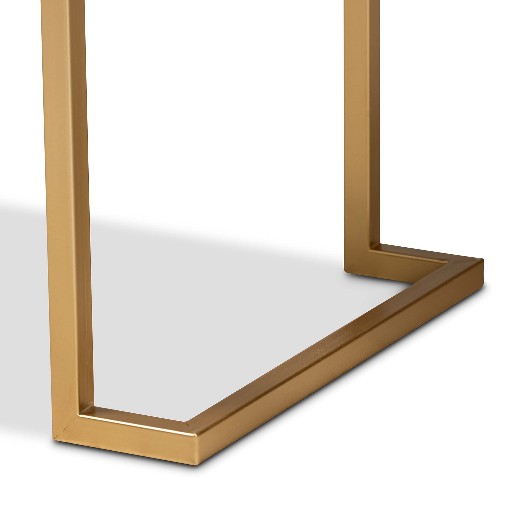 Baxton Studio Beagan Modern Console Table - White & Gold Finish for Entryway, Living Room, or Hallway Decor