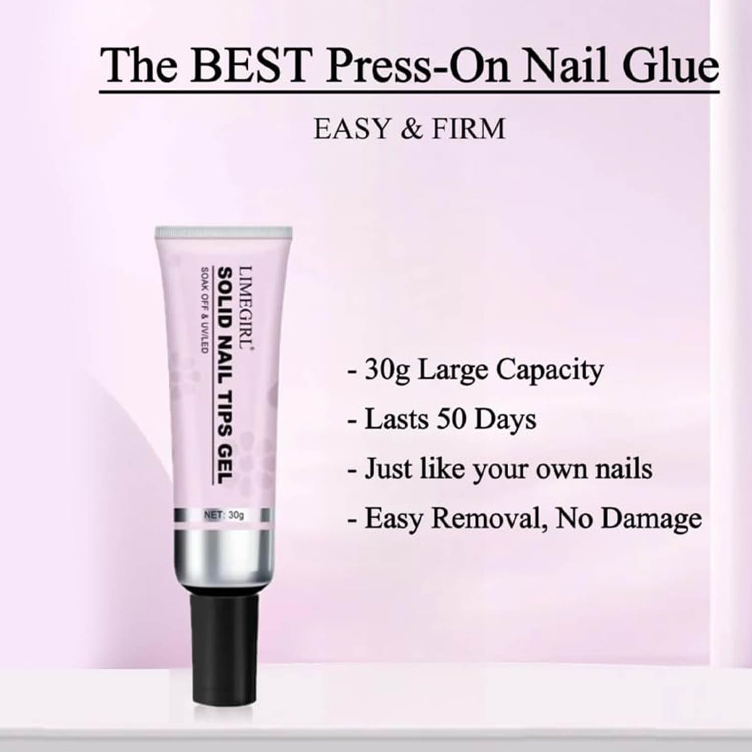 Magic Solid Nail Glue Kit - 3-in-1 Strong Adhesive for Press-On & Acrylic Nails - Salon & DIY Use