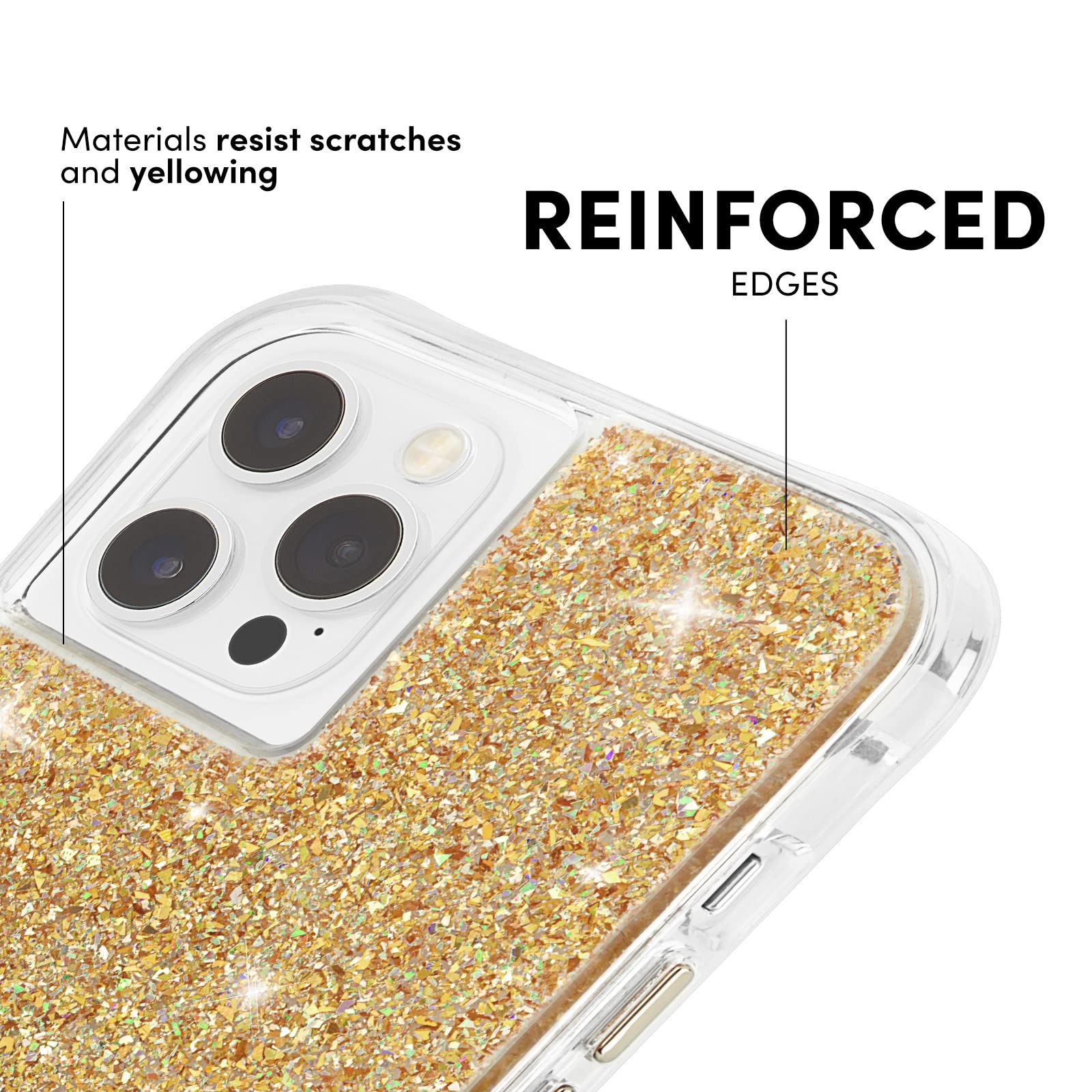 Case-Mate TWINKLE iPhone 12 Pro Max (5G) Case - 10ft Drop Protection, 6.7 Inch Shockproof Phone Cover in Gold | Perfect for Everyday Use, Travel & Outdoor Activities