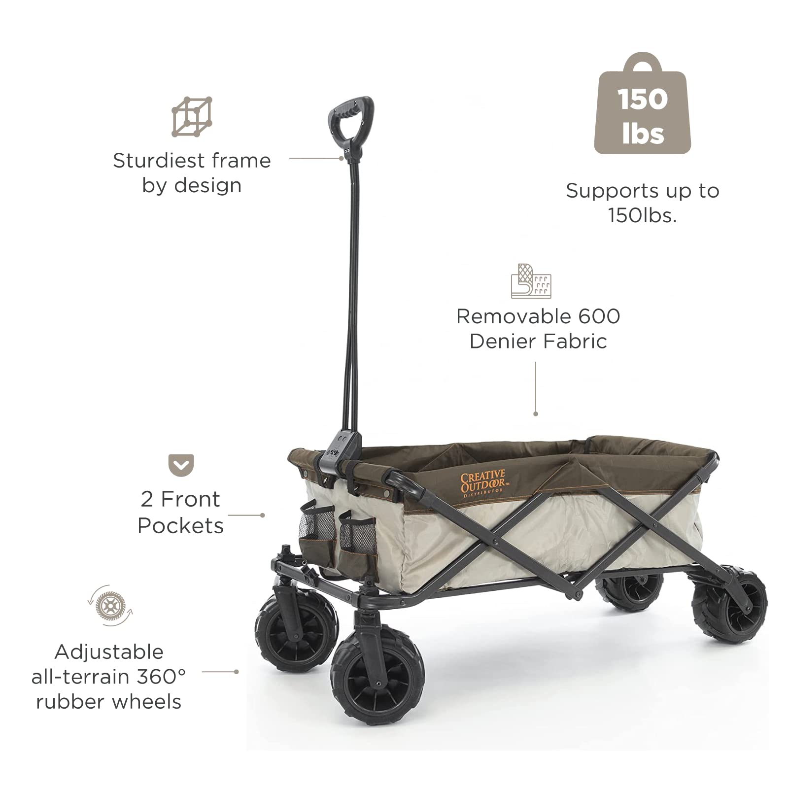 Best Collapsible Outdoor Wagon for Kids - All Terrain Push Pull Stroller Cart with Foldable Design | Perfect for Beach, Park, Garden, Camping & Sports Activities | Durable Cargo Carrier for Family Outings