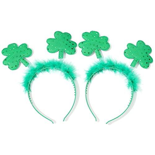 St. Patrick's Day Headbands for Women & Girls - Green Shamrock Clover Hair Accessories (2-Pack) | Perfect for St. Patrick's Day Parties, Parades & Irish Themed Events