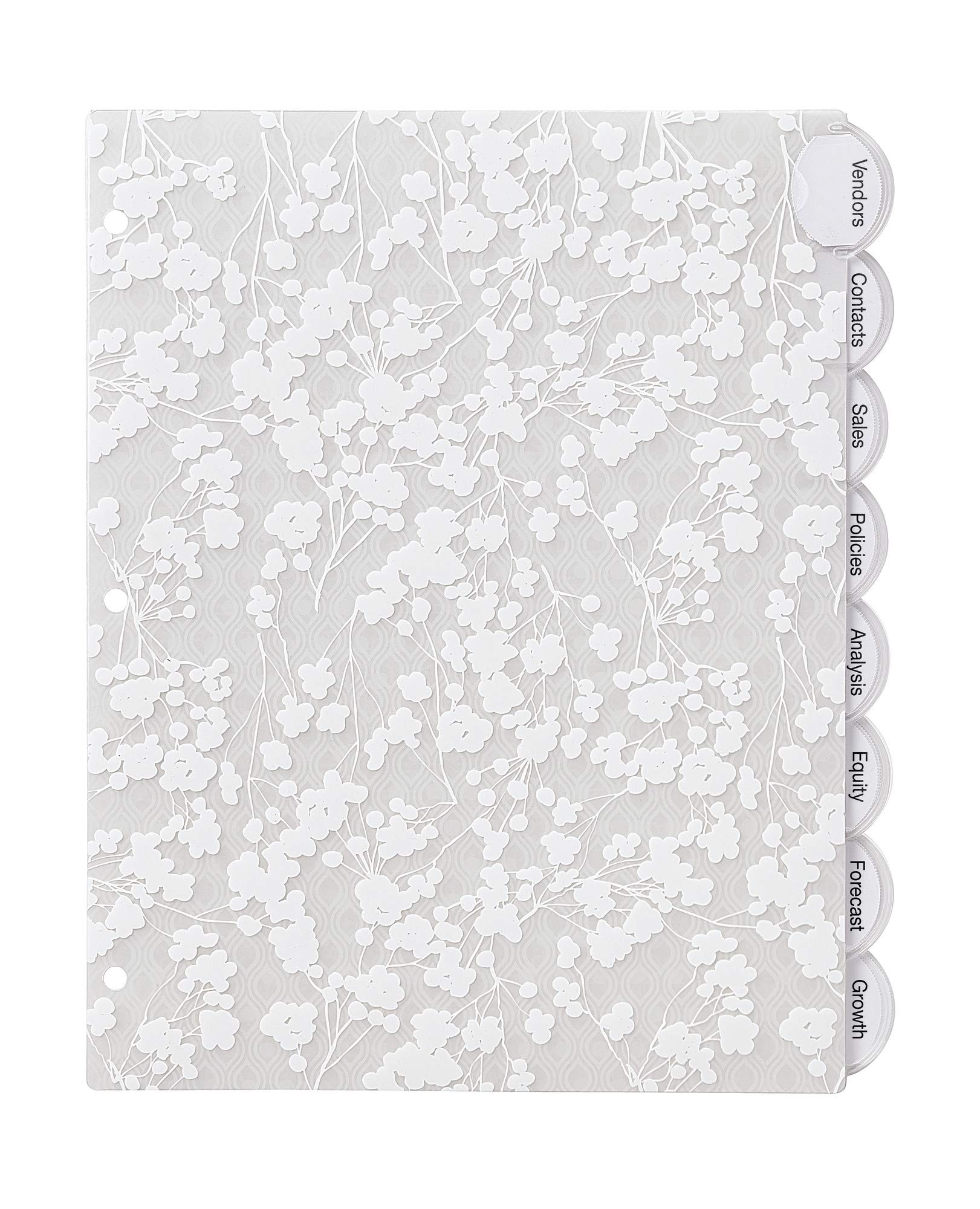 Avery Insertable Style Edge Plastic Dividers for 3 Ring Binders - 8-Tab Sets (24 Pack, 192 Tabs) - White Frosted Design for Office, School & Organization - Durable Binder Accessories for Filing & Document Management