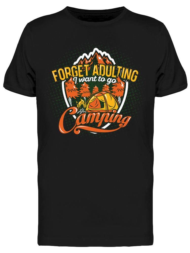 Smartprints 'I Want to Go Camping' Graphic T-Shirt for Men - Comfortable Cotton Tee for Outdoor Adventures, Hiking & Casual Wear