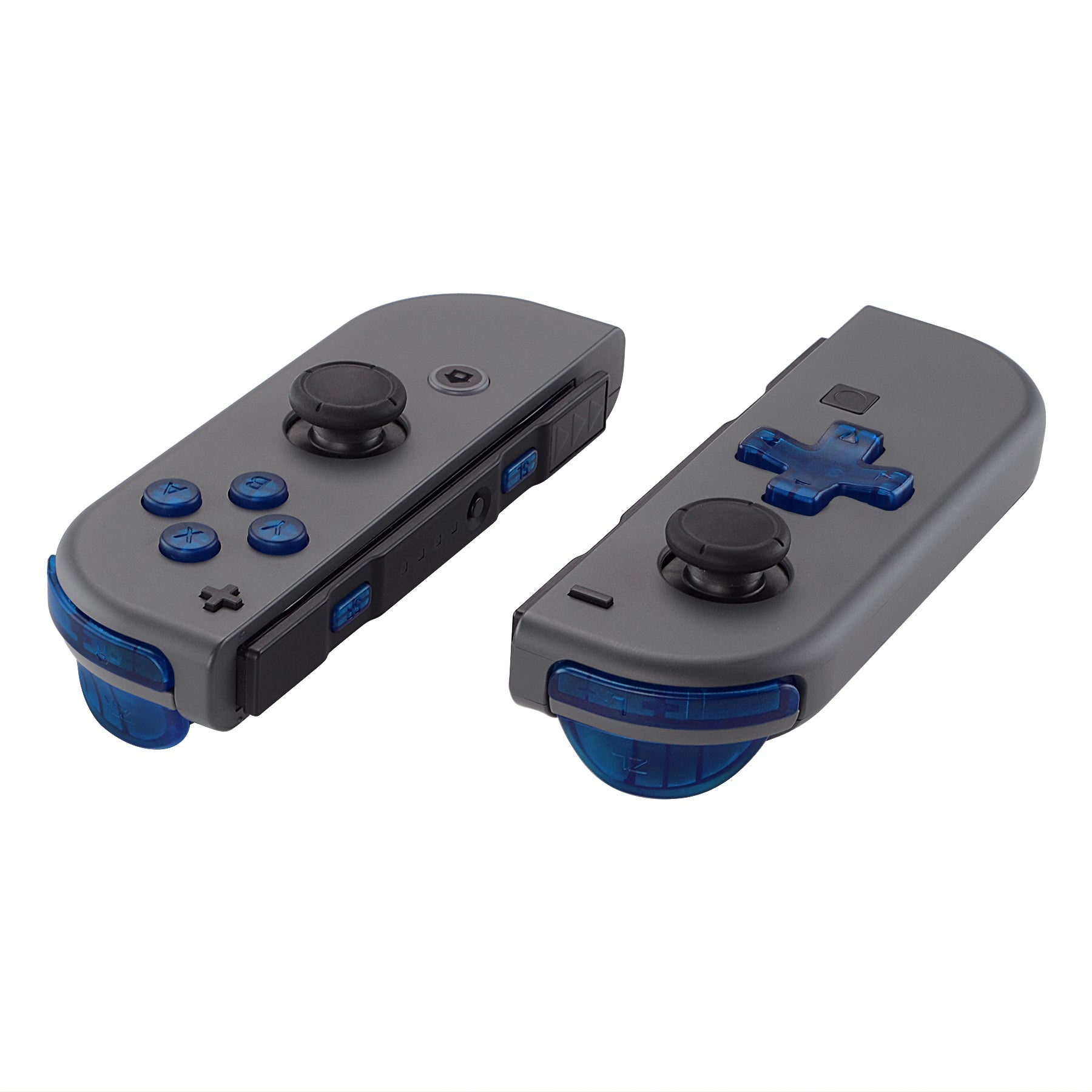 eXtremeRate Clear Blue D-Pad & ABXY Button Set with Triggers & Springs - Full Replacement Kit for Nintendo Switch Joy-Con & OLED Joy-Con (D-Pad Compatible with eXtremeRate Shells) - Perfect for Gaming Upgrades & Controller Customization