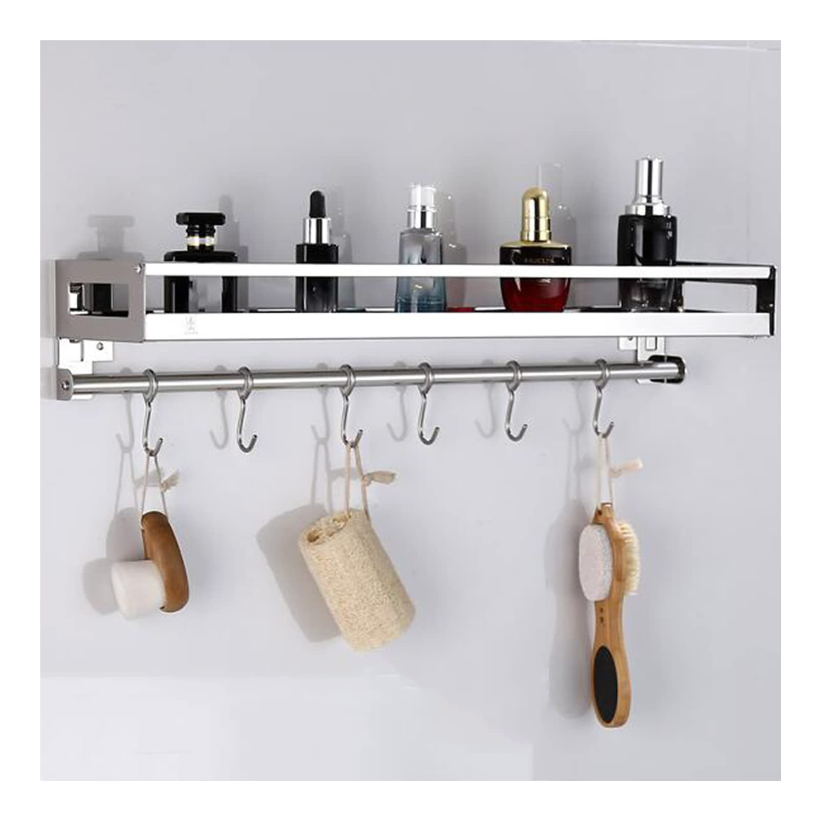 Stainless Steel Multifunctional Kitchen Wall Storage Rack - Hanging Pot Organizer & Cooking Utensil Holder for Spacious Kitchen Organization | Perfect for Small Kitchens, RV Cooking & Apartment Living