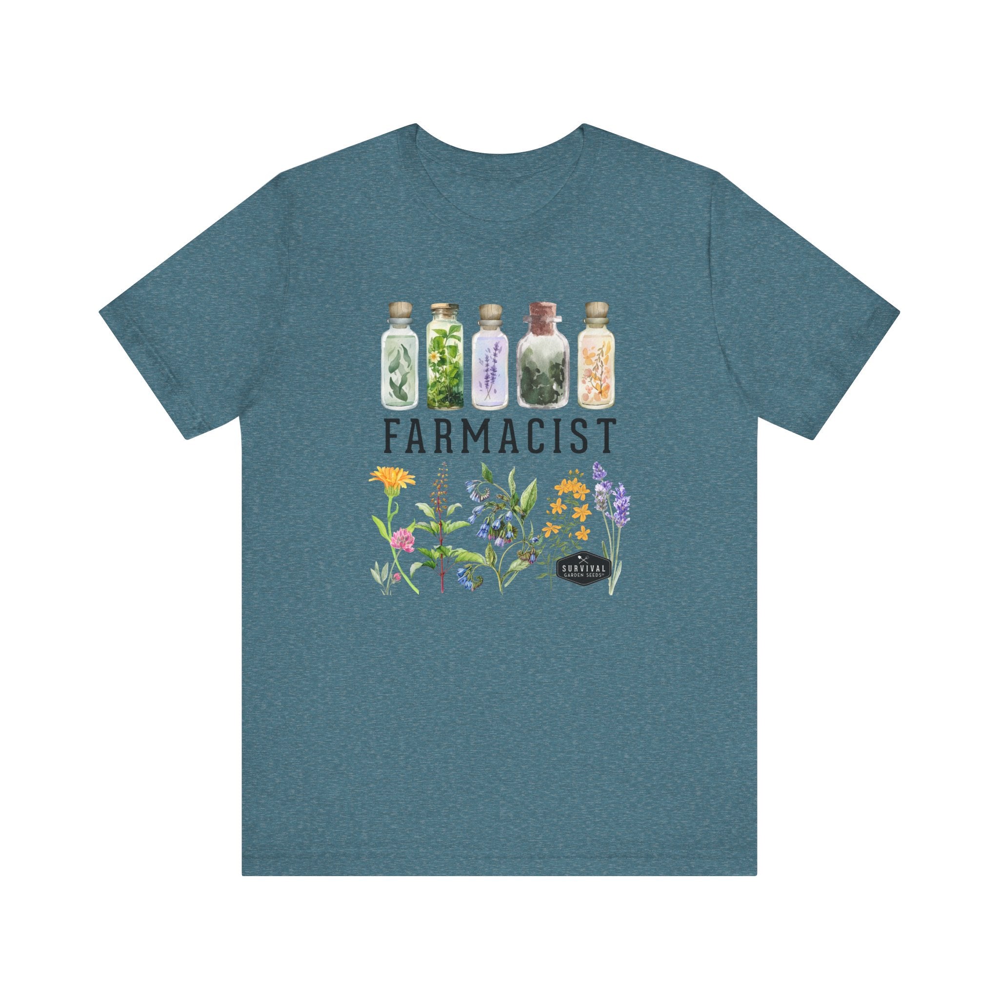 Farmacist Floral Short Sleeve T-Shirt - Unisex Garden Lover Shirt for Men & Women | Casual Summer Wear, Outdoor Activities & Gardening
