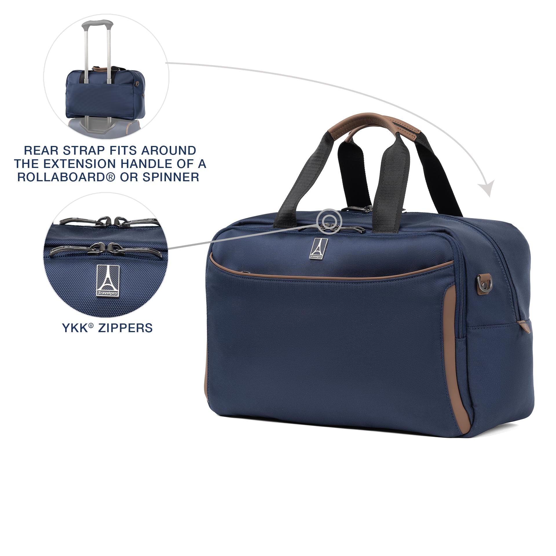 Travelpro Crew Classic Lightweight Softside Carry-On Luggage & Underseat Tote Bag for Men & Women - Patriot Blue | Perfect for Business Trips & Weekend Getaways