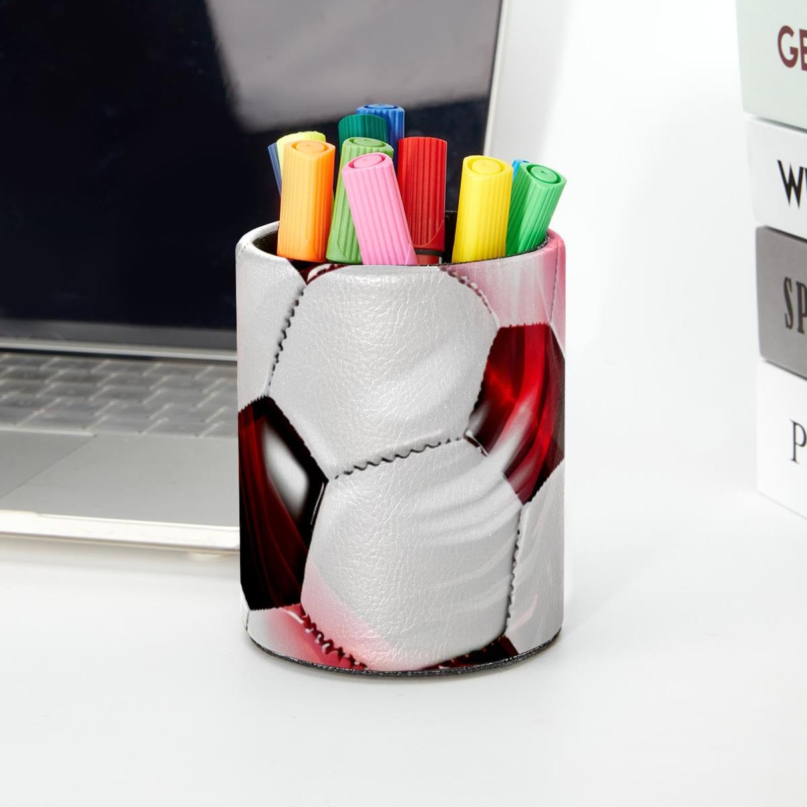 American Flag Football Pen Holder - Premium Desk Organizer for Office, School & Home - Stylish Pen Stand with Patriotic Design for Writing & Display