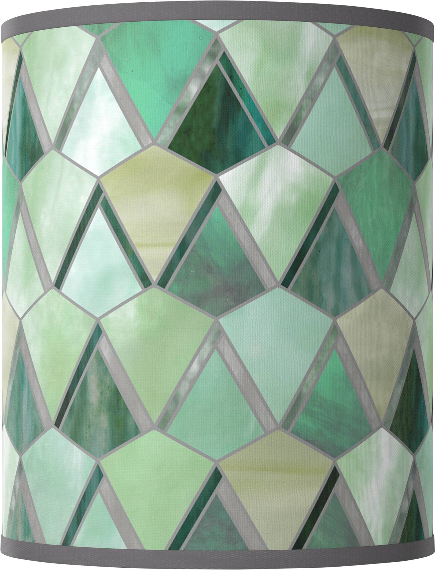 Giclee Drum Lamp Shade - Misty Morning Green 10x10x12 Inch with Spider Fitting, Replacement Harp & Finial | Perfect for Bedroom, Living Room & Office Lighting Decor