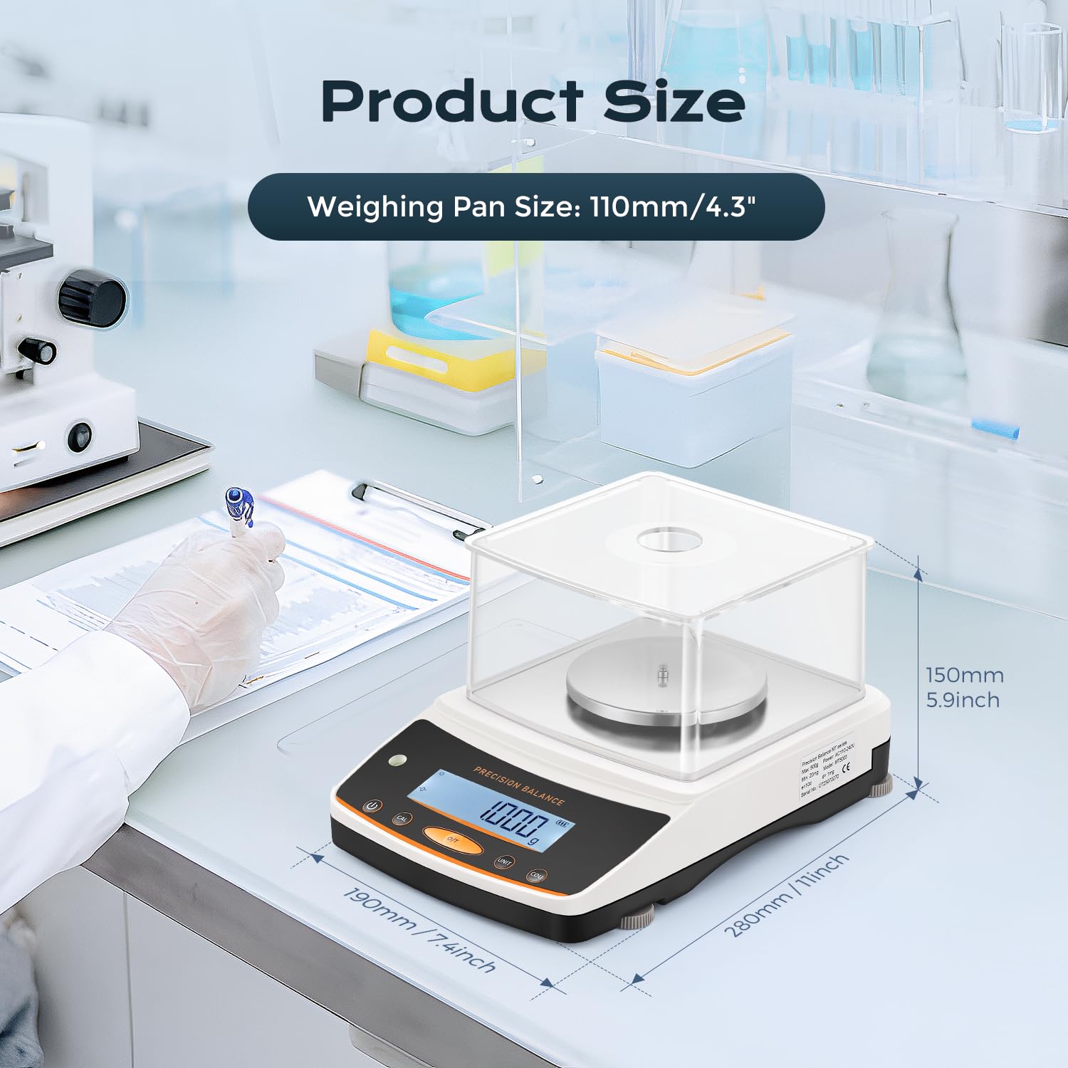 Bonvoisin 500g x 0.001g Precision Digital Analytical Balance | Lab Scale with 0.001g Accuracy & 17 Units | Scientific Milligram Scale for Laboratory, Pharmacy & Jewelry Weighing