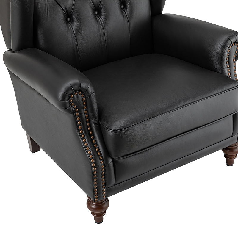 Premium Raquel Genuine Leather Armchair - Heavy Duty Solid Wood Frame - Luxury Living Room Seating for Home Office & Lounge Areas