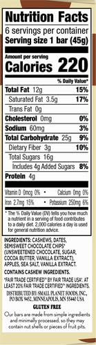 Larabar Chocolate Chip Cookie Dough - Gluten Free Vegan Fruit & Nut Energy Bars, 6 Pack - Healthy Snacks for Hiking, Work & On-the-Go Nutrition