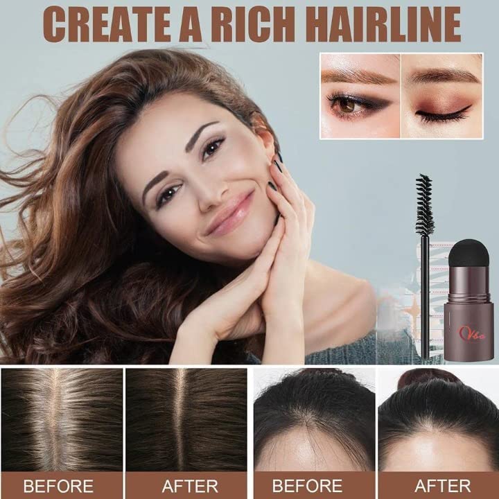 VBA Hair Shadow Powder & Hairline Powder Stick - Thinning Hair Concealer for Hair Loss, Root Touch-Up Powder to Cover Bald Spots & Hair Fall (Black, 178g) - Perfect for Daily Use, Travel & Quick Hairline Fixes