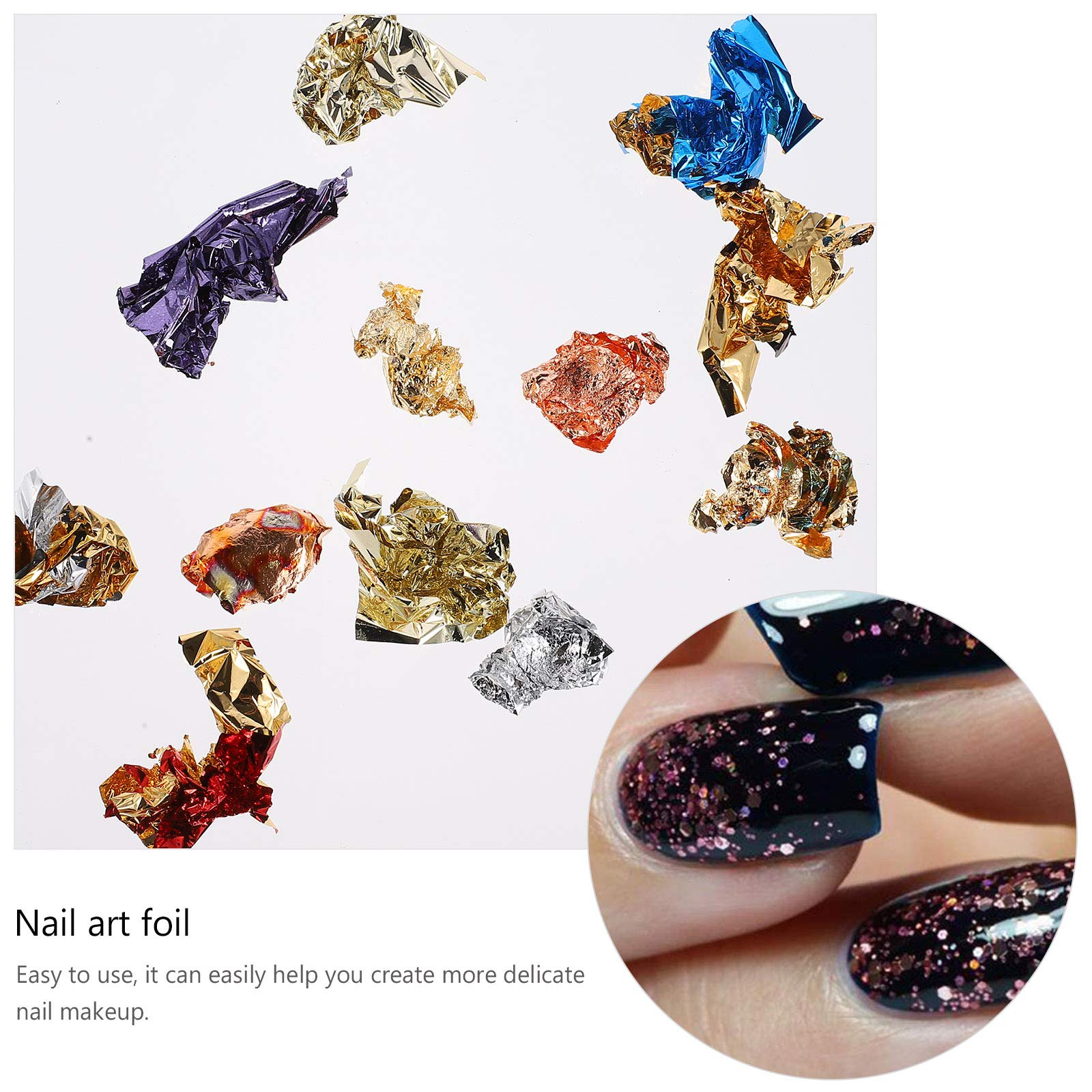 4 Boxes DIY Nail Art Foil Decorations - Metallic Glitter Sequins for Manicure & Nail Art Design - Perfect for Home Salon, Parties, and Special Occasions
