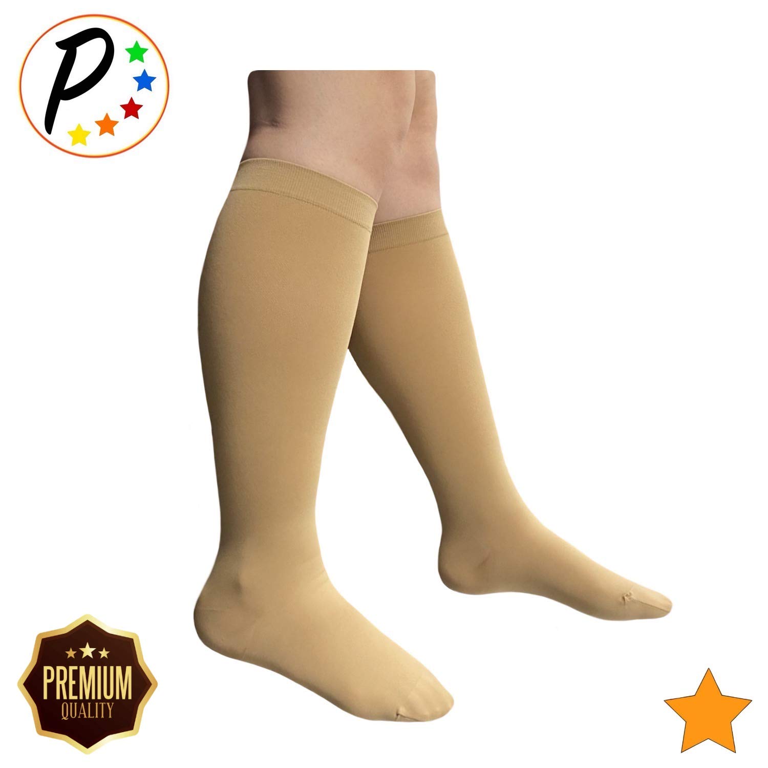 Premium 15-20 mmHg Moderate Compression Socks for Women & Men - Closed Toe Sheer Support Stockings for Circulation, Travel & Work Comfort