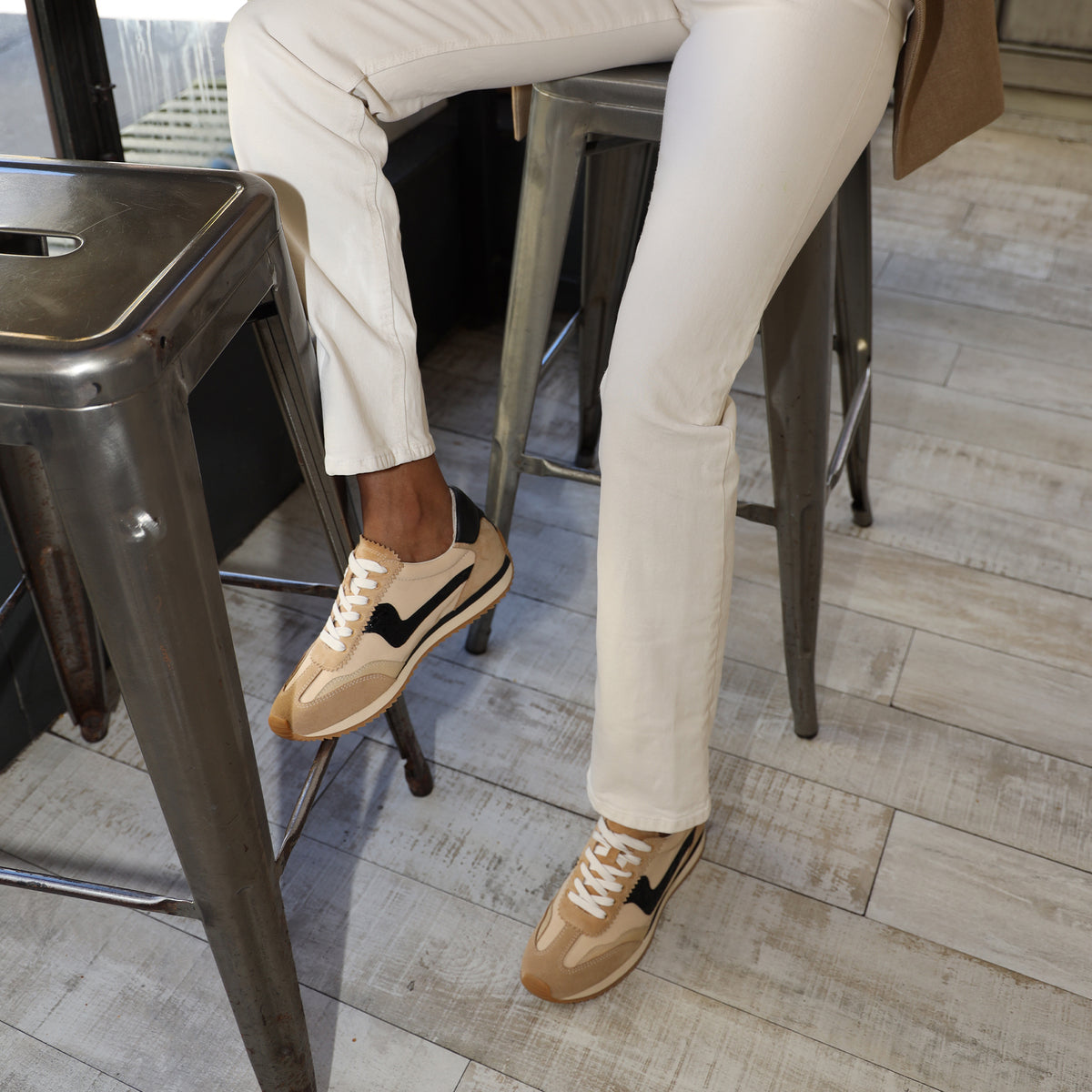 B.NTCD Sneakers - Lightweight Tan Multi Nylon Casual Shoes for Men & Women | Perfect for Running, Walking, and Everyday Wear