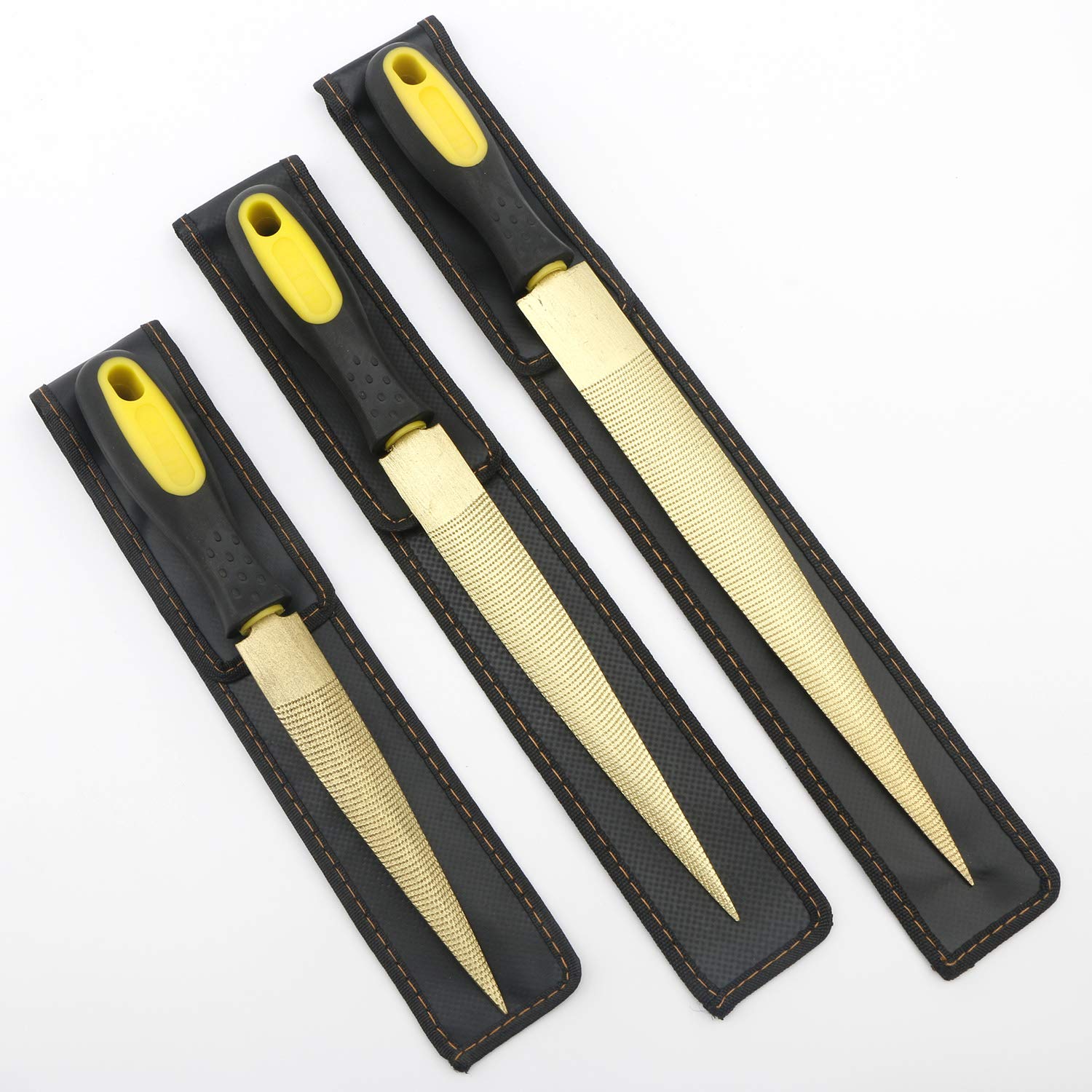 3Pcs Woodworking File Set - Golden Tapered Wood Rasp Files for DIY Wood Carving, Crafting & Carpentry | Perfect for Furniture Making, Model Building & Wood Sculpting