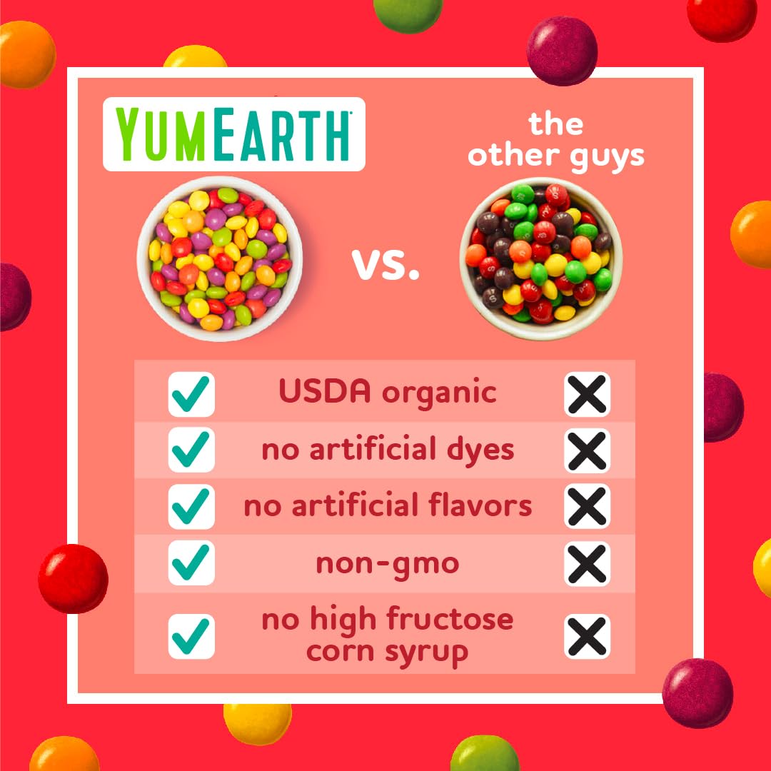 YumEarth Organic Giggles Chewy Candy - Allergy Friendly, Vegan, Non-GMO, Gluten Free Fruit Snacks with No Artificial Dyes or Flavors - 0.5oz (120 Pack) - Perfect for School Lunches, Birthday Parties & Healthy Treats