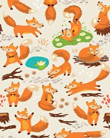 Cartoon Cute Foxes Forest