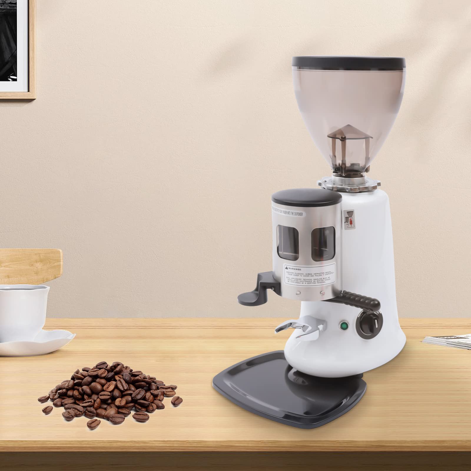 350W Commercial Conical Burr Coffee Grinder - Heavy Duty Cast Aluminum Espresso Grinder with 1200g Capacity & Extra Wide Dosing | Perfect for Coffee Shops, Restaurants & Home Baristas | Fast US Shipping