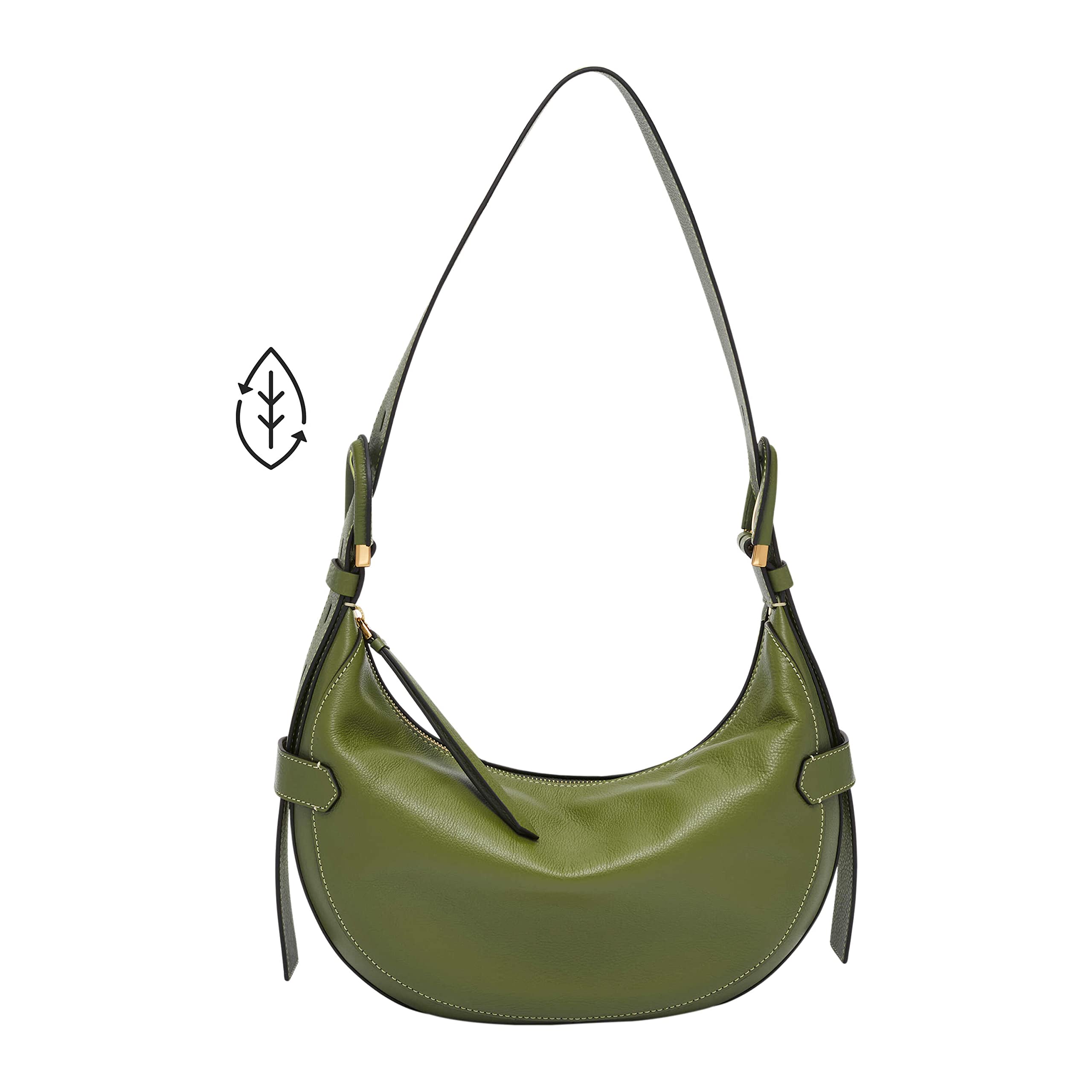 Fossil Women's Harwell Leather Hobo Purse Handbag - Stylish Crossbody Bag for Everyday Use, Work & Travel | Genuine Leather Shoulder Bag for Women