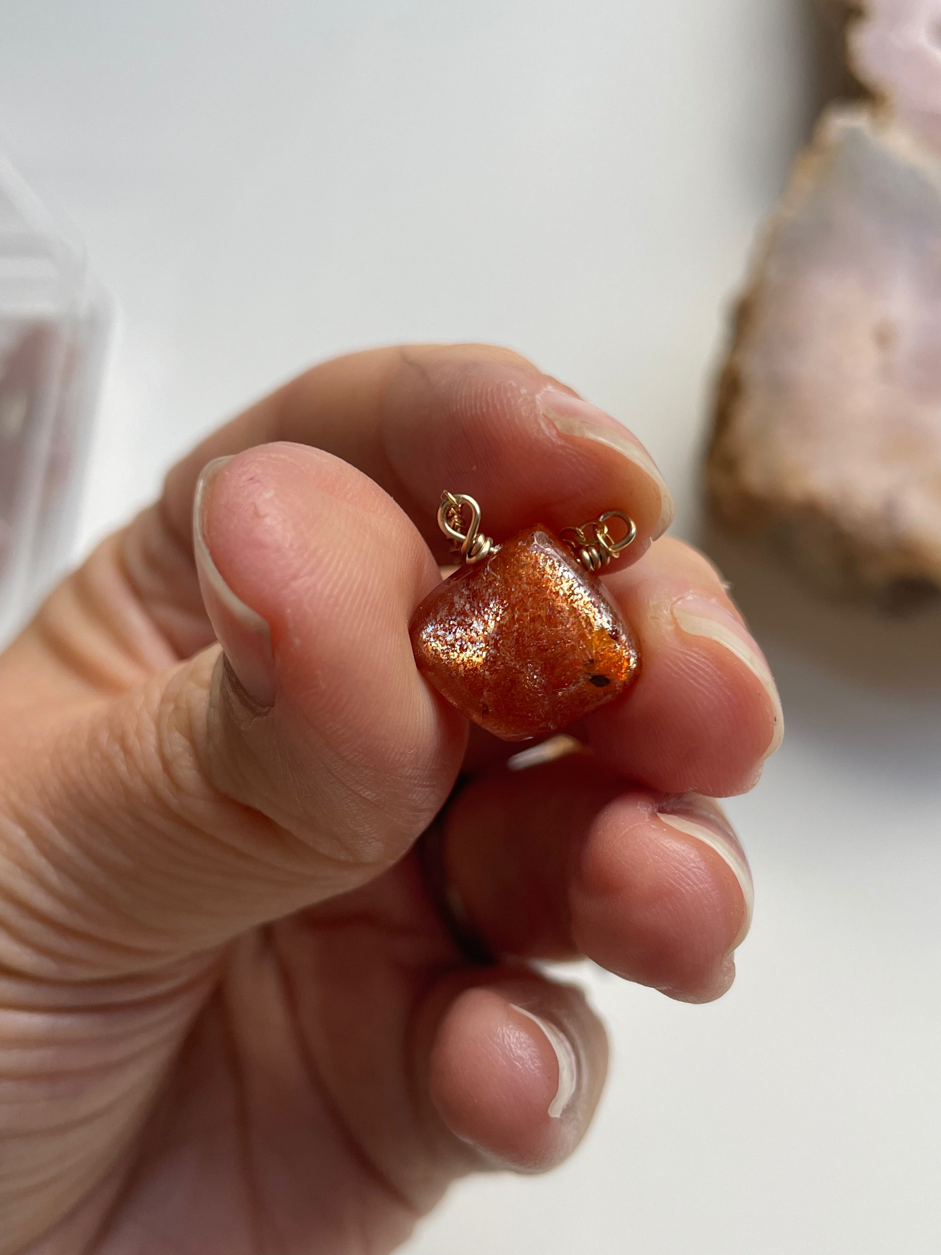 Sunstone Pendant Necklace - 14K Gold or Sterling Silver - Healing Crystal Jewelry for Women, Spiritual Protection & Positive Energy - Perfect for Meditation, Yoga & Everyday Wear