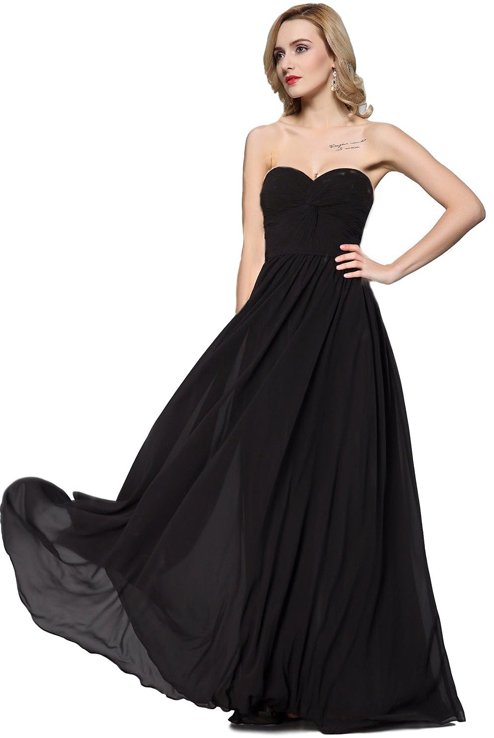 Elegant Strapless Sweetheart Neckline Pleated Prom Dress for Women | Formal Evening Gown for Homecoming, Wedding Guest, Cocktail Party