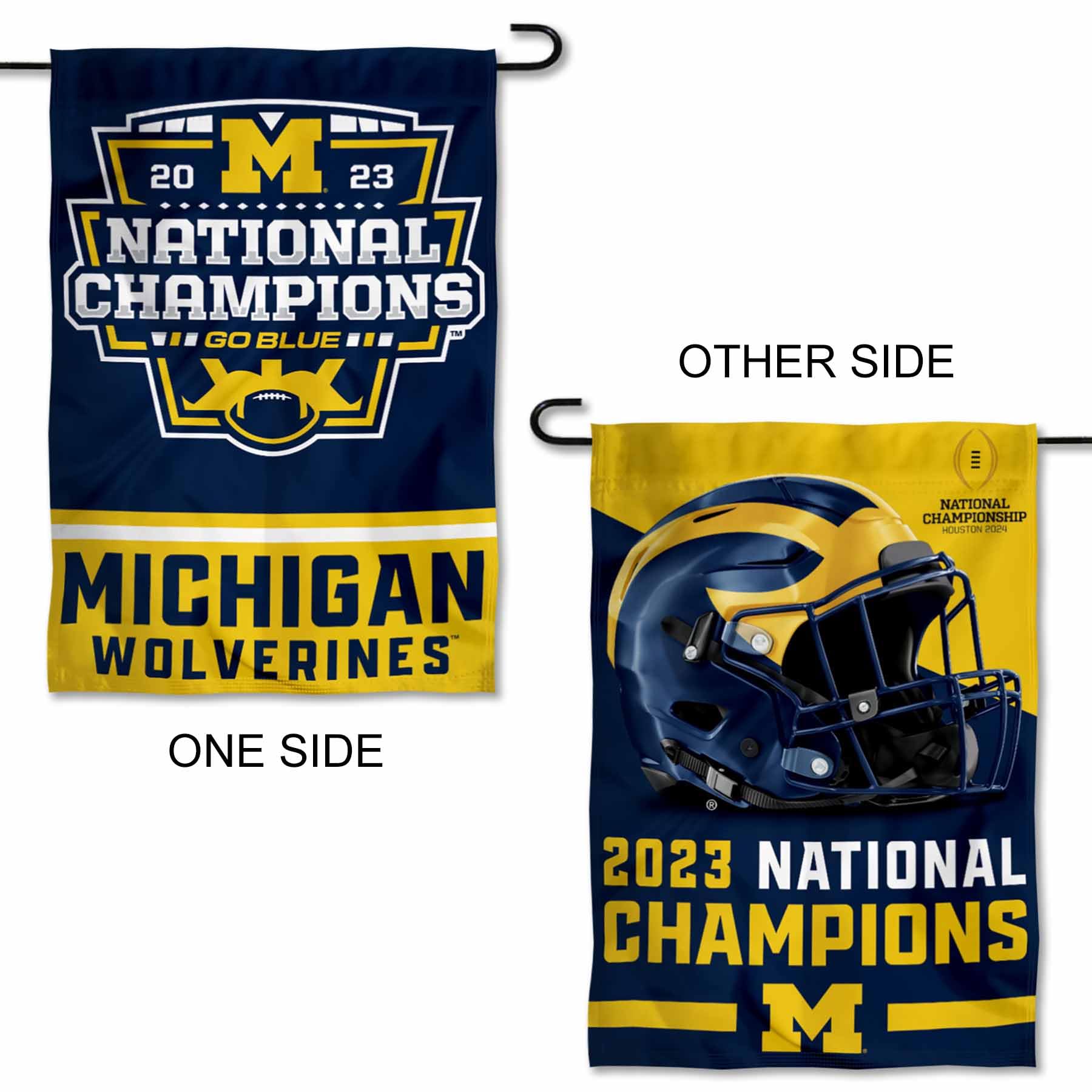 WinCraft Michigan Wolverines 2023 National Champions Double-Sided Garden Flag - Perfect for College Football Tailgating & Home Decor