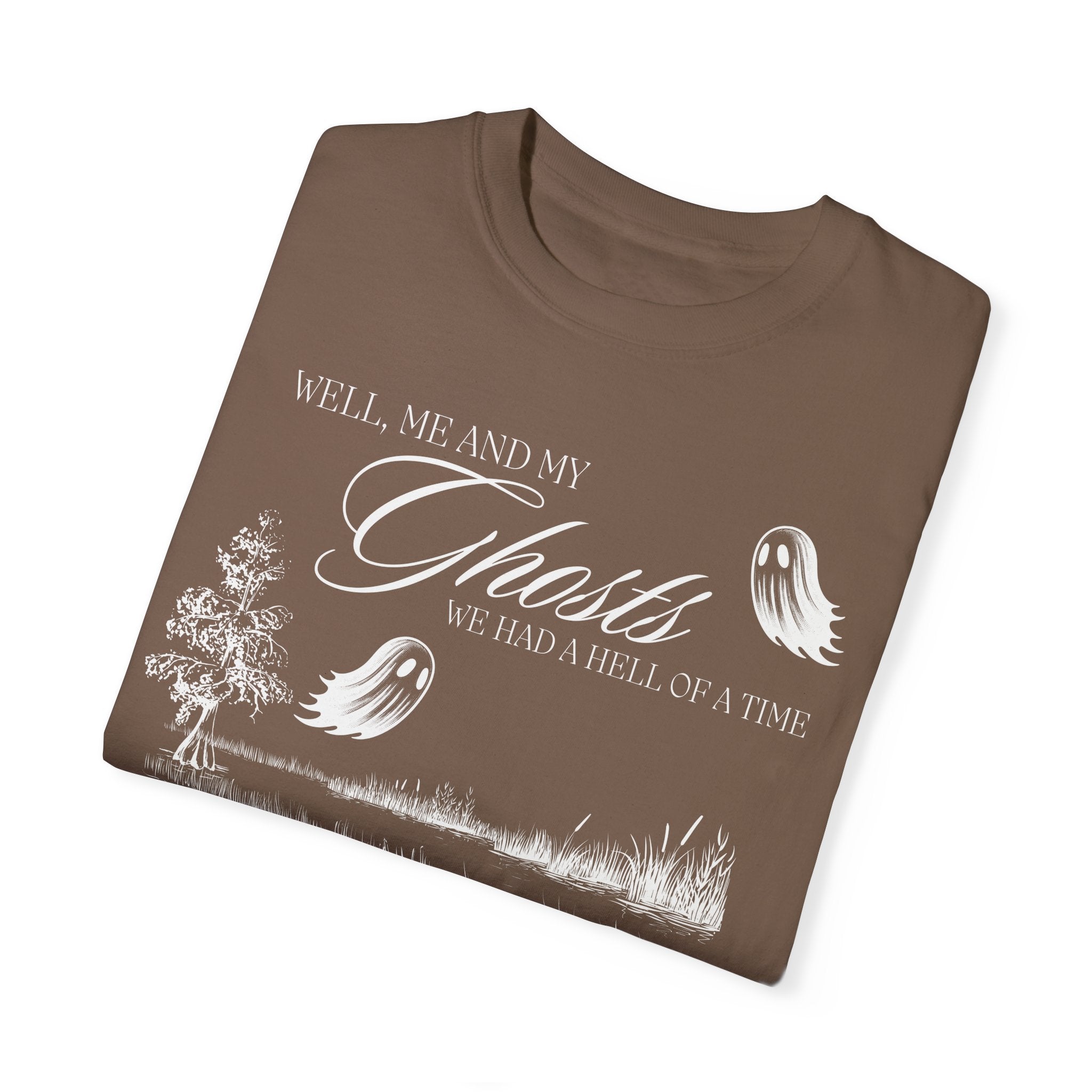 Me & My Ghosts Graphic T-Shirt - Funny Halloween Costume & Casual Wear for Men and Women - Perfect for Parties, Cosplay & Everyday Outfits