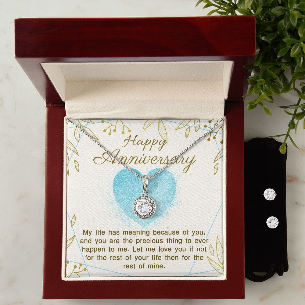 Eternal Hope Cubic Zirconia Anniversary Jewelry Set - Necklace & Earrings Gift for Women, Perfect for Valentine's Day, Mother's Day & Romantic Occasions