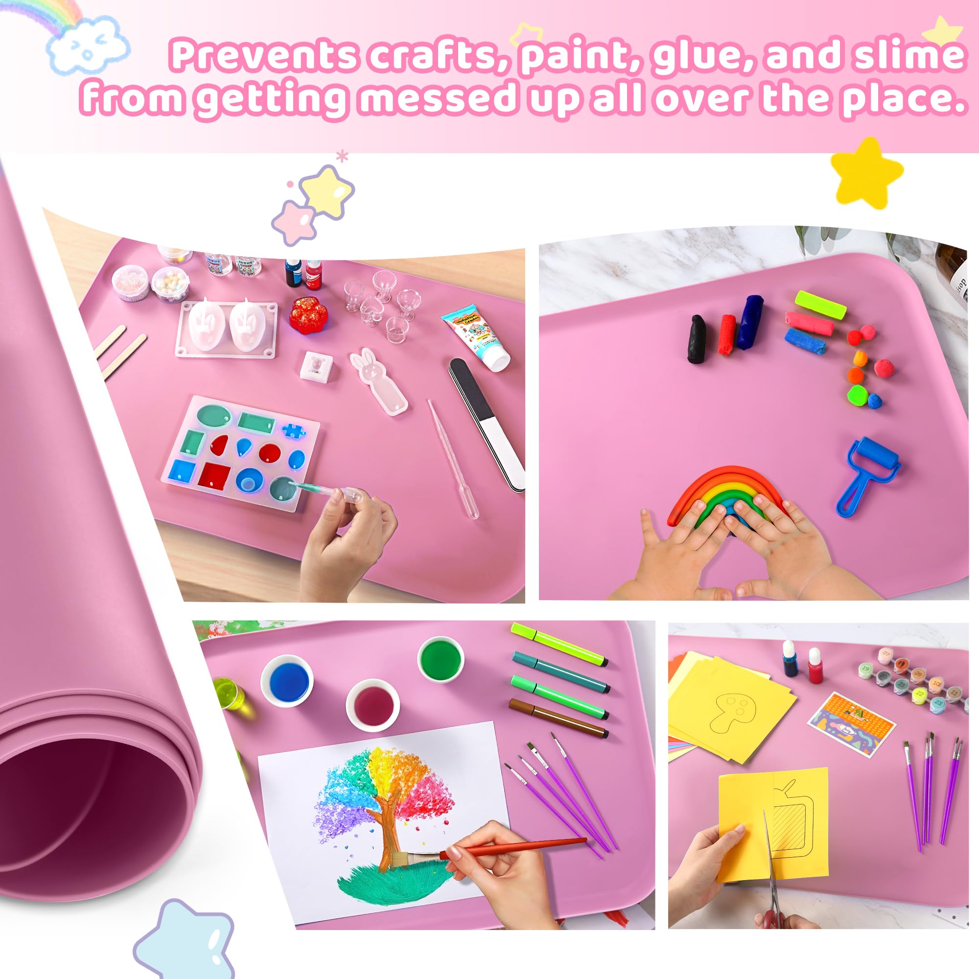 Non-Toxic Silicone Art & Craft Mat for Kids - 24
