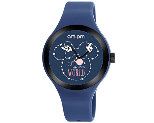 Disney Minnie Mouse Women's Watch - Blue Silicone Strap Fashion Watch with Cute Character Design | Perfect Gift for Disney Fans, Birthday & Everyday Wear