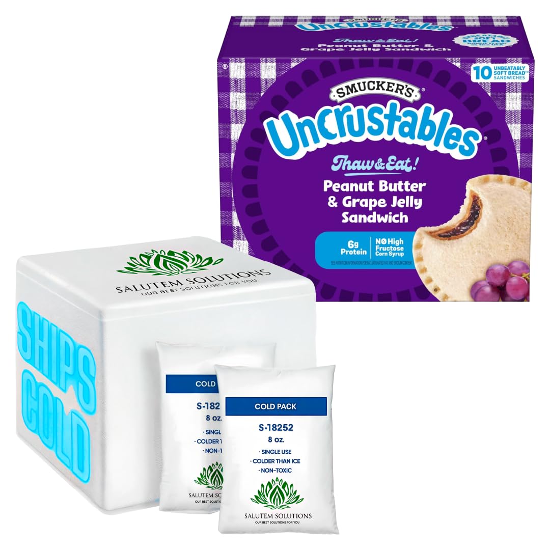 Uncrustables Frozen Peanut Butter & Grape Jelly Sandwich - 30 Count (3 Packs of 10) | No Crust PB&J Snacks for Kids Lunch, School, Picnics & On-the-Go Meals