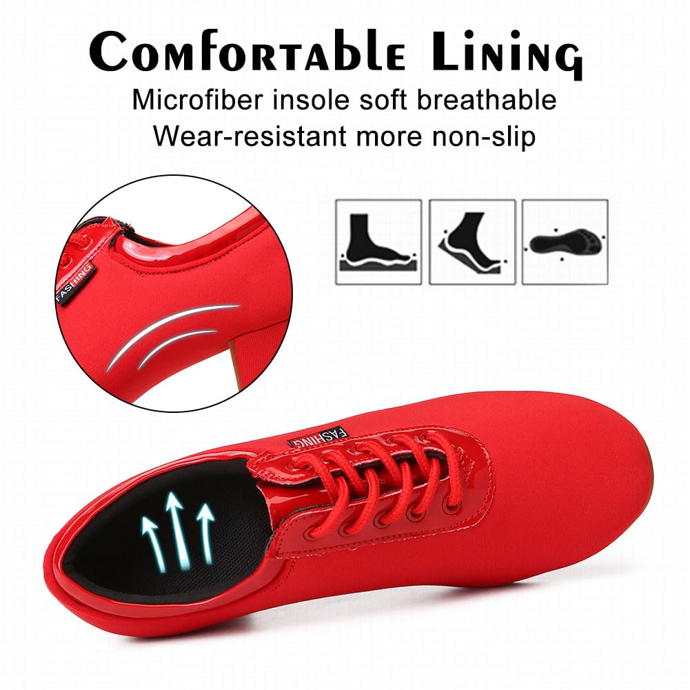 Best Women's Latin Ballroom Dance Shoes - Lace-Up Modern Performance Salsa Practice Shoes (Model 601) for Professional Dancers & Beginners - Perfect for Competitions, Performances & Dance Classes